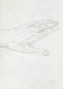 Handstudie, Bleistift auf Papier, 21x29.7 cm, 1987
