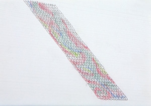 Studie Dach I, Bleistift und Buntstift auf Papier, 21x29.7 cm, 2014