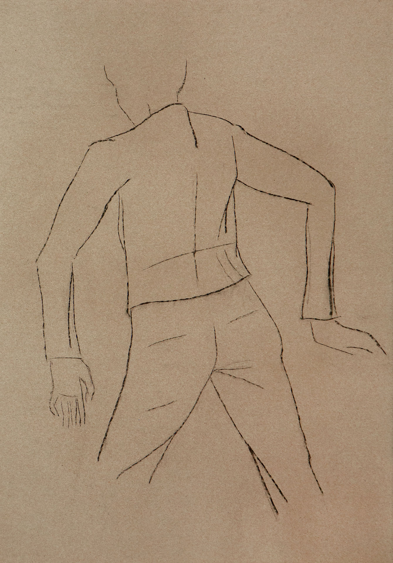 Studie (stehend), Kohle auf Papier, 62x44 cm, 2015